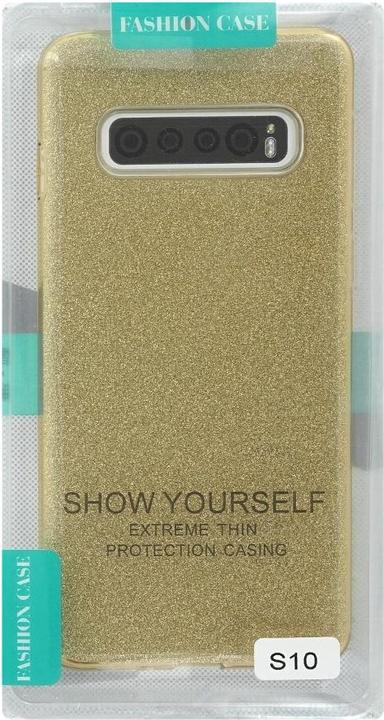 Actual product image OEM Silicon Case Glittery for Samsung Galaxy S10 gold (Samsung Galaxy S10)