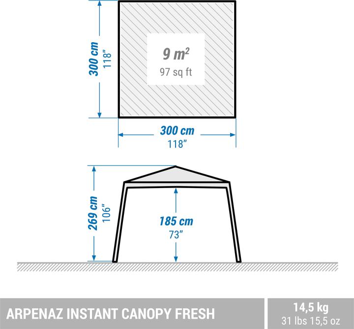 Produktbild Quechua Instant Canopy Fresh (Aufblasbares Zelt, 16.90 kg, 8 Personen)