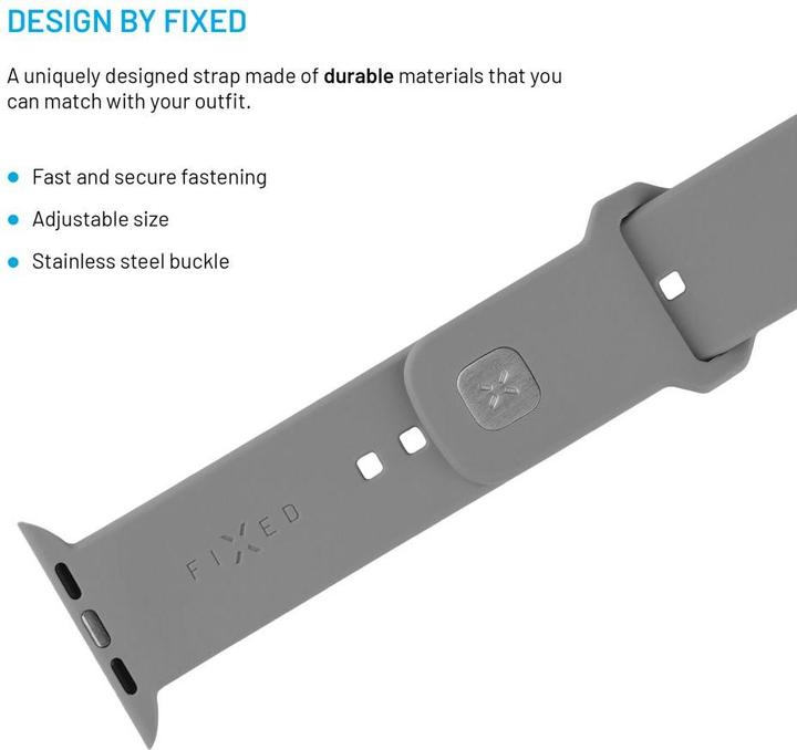 Produktbild Fixed Silicone Sporty Strap Apple Watch 38/40/41mm Hellgrau (Silikon)