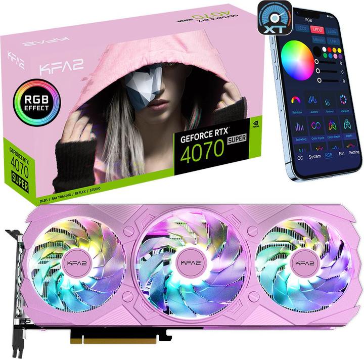 Produktbild KFA2 GeForce RTX 4070 Super EX GAMER 1-Click OC Pink (12 GB)