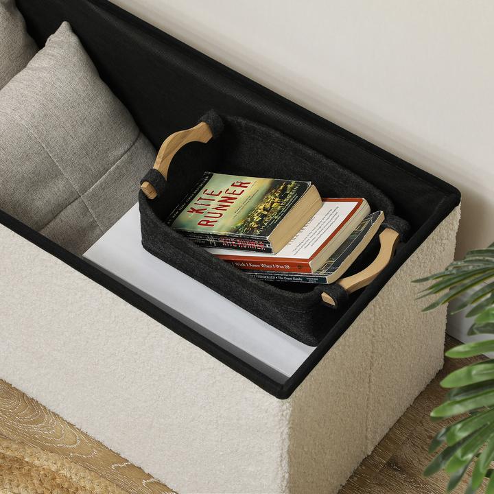 Produktbild Homcom Sitzbank Polyester, MDF Cremeweiss (76 cm)