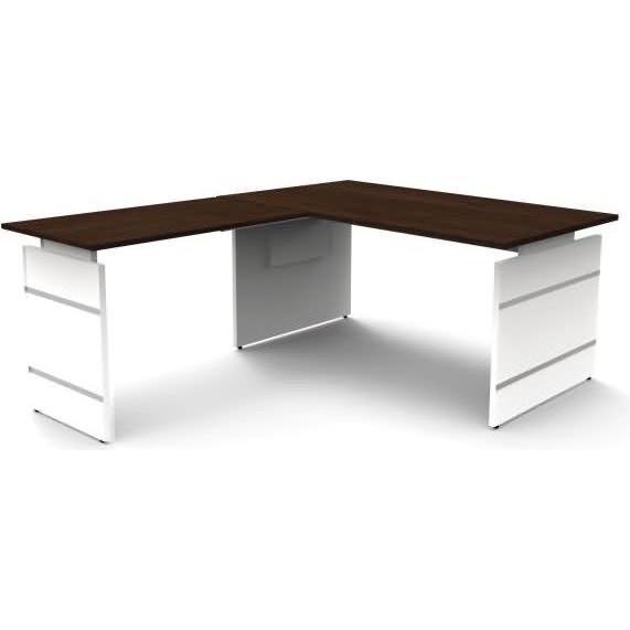 Kerkmann, Schreibtisch, Schreibtisch Form4 160 Wangen-Gestell 160x80x68-76cm / Anbau 100x60cm wenge