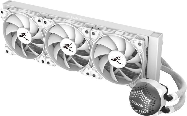Actual product image Zalman ALPHA36 White CPU Liquid Cooler 360mm Radiator 3 x 120 mm Fan ARGB pump Dual