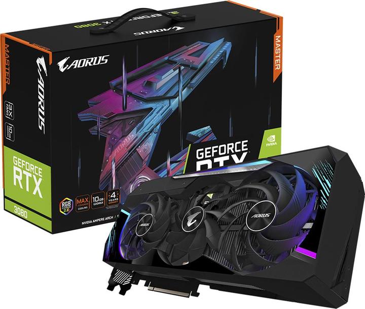 Image du produit Gigabyte AORUS GeForce RTX 3080 MASTER 10G LHR (10 Go)