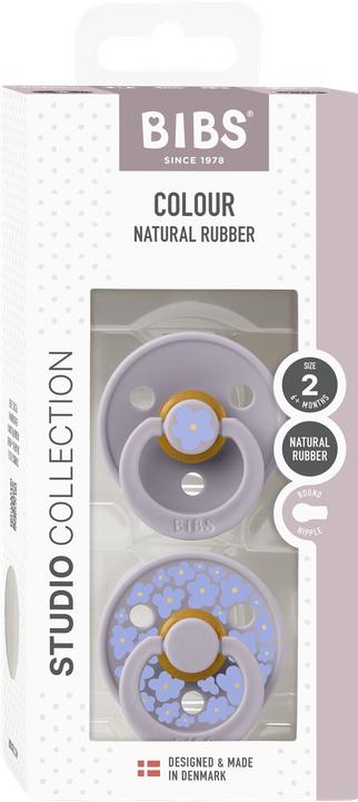 Produktbild Bibs Studio Nuggi Colour 2 PACK Latex Round 6-12m Jasmine Fossil Grey Mix (2 x, 6 - 12 Monate)
