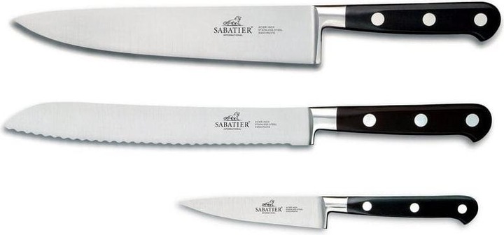 Produktbild Sabatier Lion - Knife set Licorne 3 parts Steel / Black