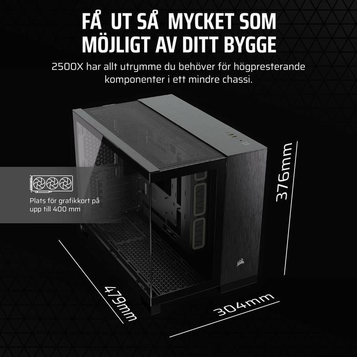 Actual product image Corsair 2500X (black/anthracite, tempered glass x 2) (mATX, Mini-ITX)