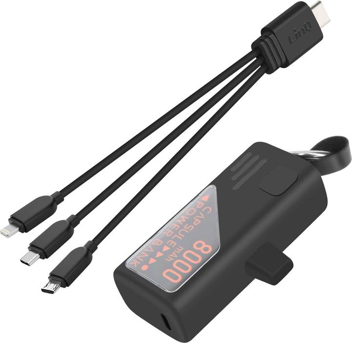 Actual product image LinQ Mini Powerbank 8000 mAh USB-C Schlüsselanhänger (8000 mAh, 10 W)