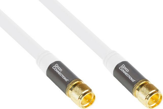 Immagine prodotto Good Connections Cavo antenna SAT SmartFLEX, da spina F a spina F, placcato oro, quadruplo schermo, schermatura 120dB (120 dB, Cavi antenna)