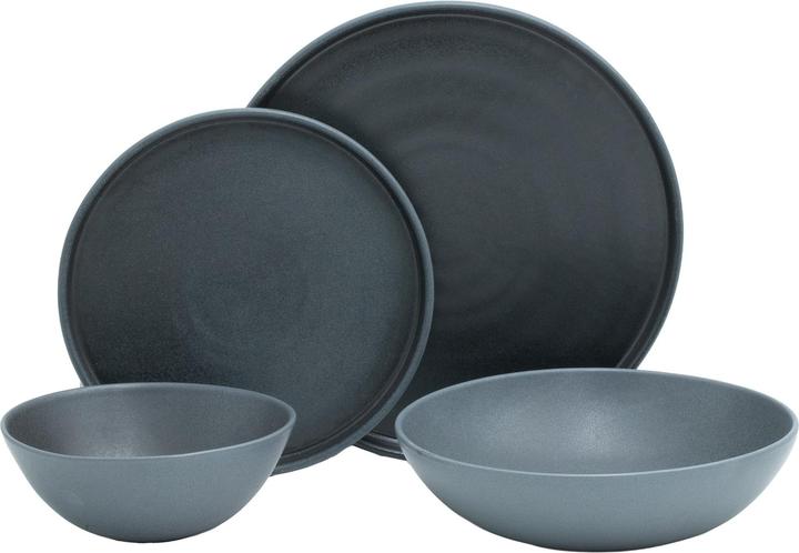 Actual product image Atelier Agave Tableware set complete 16-pieces Matte Black (16 pcs.)