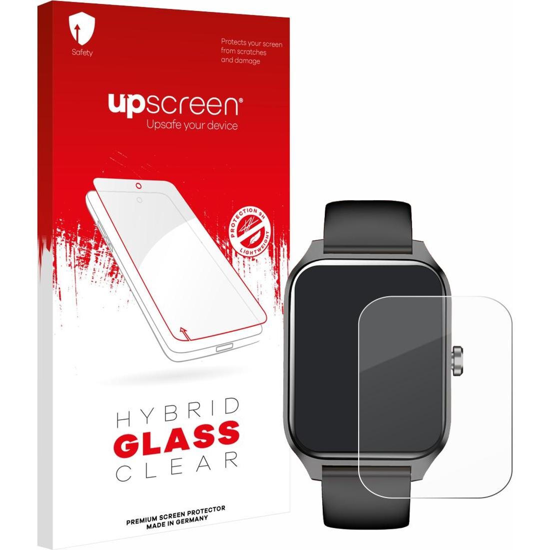 upscreen Schutzglas Schutzfolie Displayschutz Display Schutz Glas Folie klar, Smartwatch Schutzfolie, Transparent