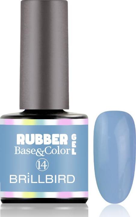 BrillBird Rubber Gel Base&Coral #14 8ml (Coral #14, Gel-Effect Nail Polish)