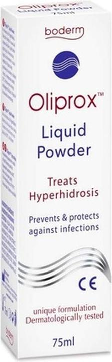Actual product image Boderm Oliprox Liquid Powder for Hyperhidrosis CE Medical Device 75ml (Body cream, 75 ml)