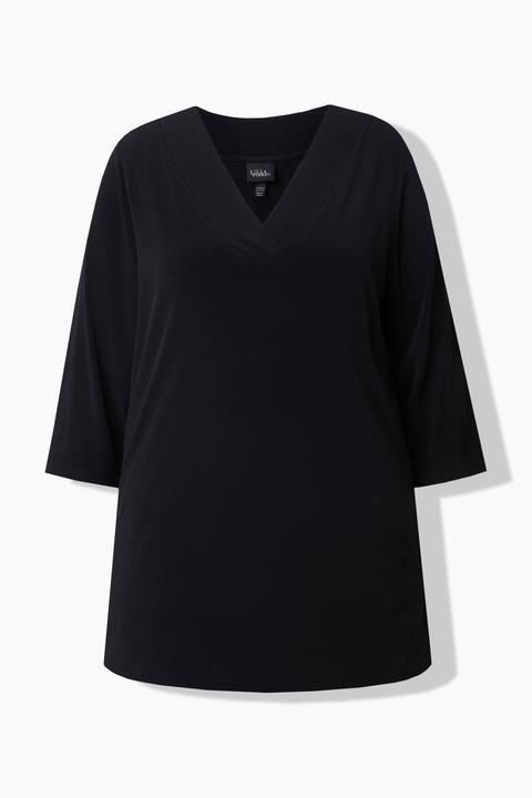 Immagine prodotto Ulla Popken Maglia lunga con scollo a V e maniche a 3/4 (60)