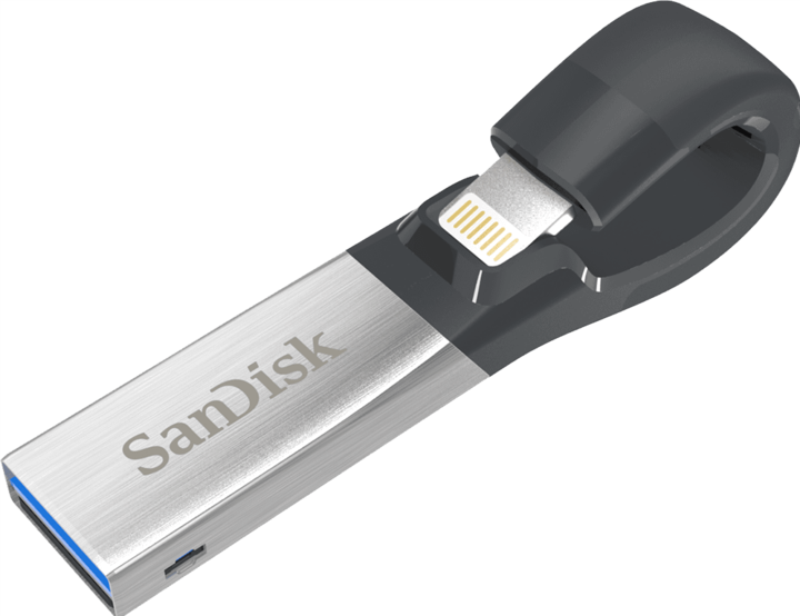 Actual product image SanDisk iXpand Flash Drive 32GB (32 GB, USB-A, Lightning, USB 3.0)