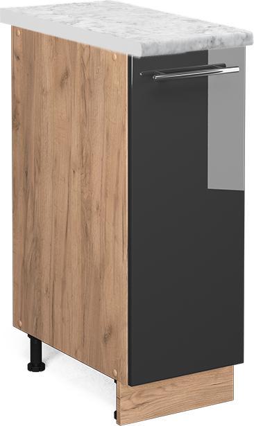 Anthrazit hochglanz, Goldkraft Eiche, Marble-Weiss