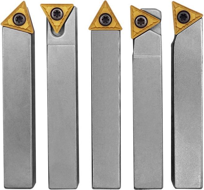 Actual product image Paulimot Turning tool set with inserts, nickel-plated, 6 mm, 5-piece