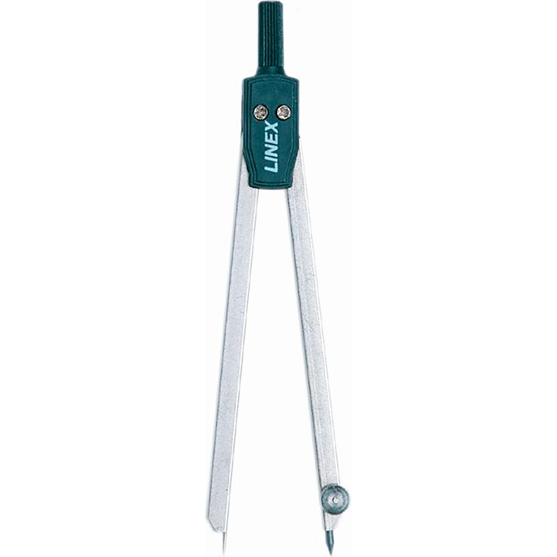 Linex Zirkel in Kunststoffbox, Zirkel, Grün, Silber