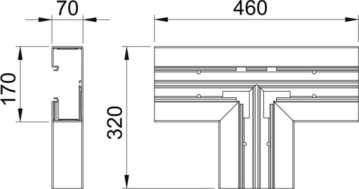 Produktbild OBO Bettermann OBO GKH-T70170RW T-StÃ¼ck halogenfrei reinweiÃ (7 cm)