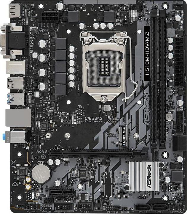Actual product image AsRock Mainboard H510M-HDV/M.2 (LGA 1200, Intel H510, mATX)