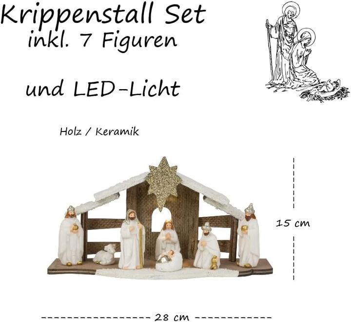 Image du produit LB H&F Weihnachtskrippe mit Figuren (7-teilig)