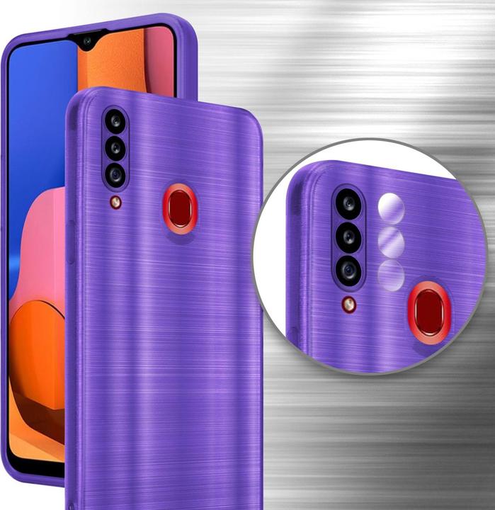 Actual product image Cadorabo Case for Samsung Galaxy A20s in TPU Brushed Camera Protector LM160 Style (Samsung Galaxy A20s)