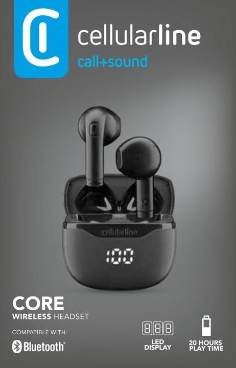 Produktbild Cellularline Bluetooth-Ohrhörer TWS CORE (keine Geräuschunterdrückung, 16 h, Kabellos)