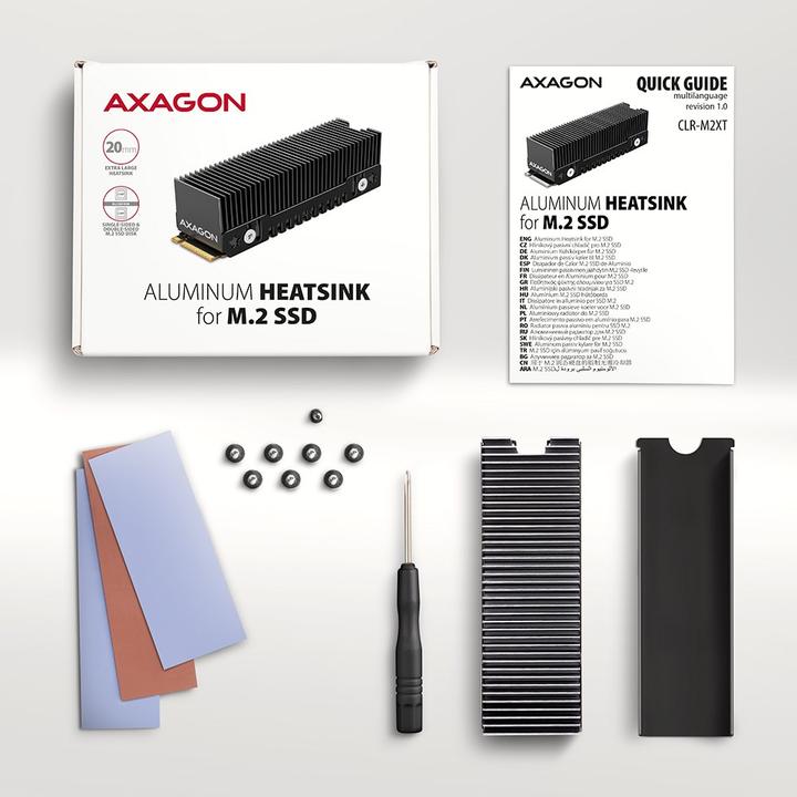 Produktbild Axagon CLR-M2XT M.2 SSD Passivkühler, Aluminium - 2280