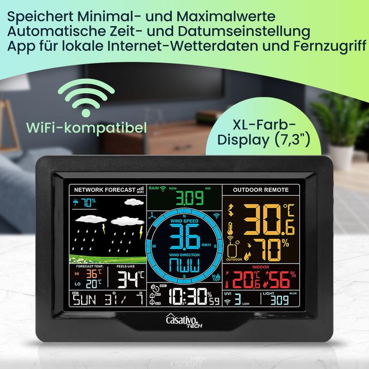 Produktbild Casativo WLAN Wetterstation mit XL-Farbdisplay