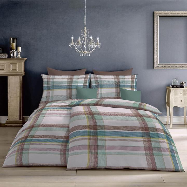 Immagine prodotto Fleuresse Mako-Satin Bettwäsche Milano 114323 beige grün (Set di biancheria da letto, 155x220 cm + 80x80 cm)