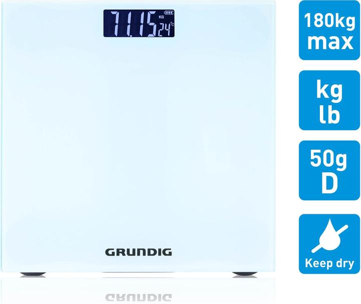 Actual product image Grundig Body scale white 28x28x2,2cm (180 kg)