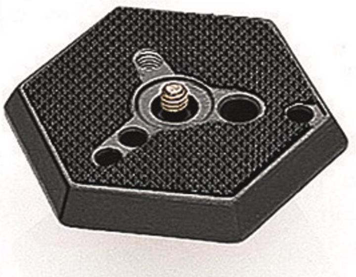 Manfrotto 030VHS Piastra A Sgancio Rapido Per Videocamere – Esagonale Con Perno Di Posizionamento 1/4, Sostitutiva 3159, Made In Italy