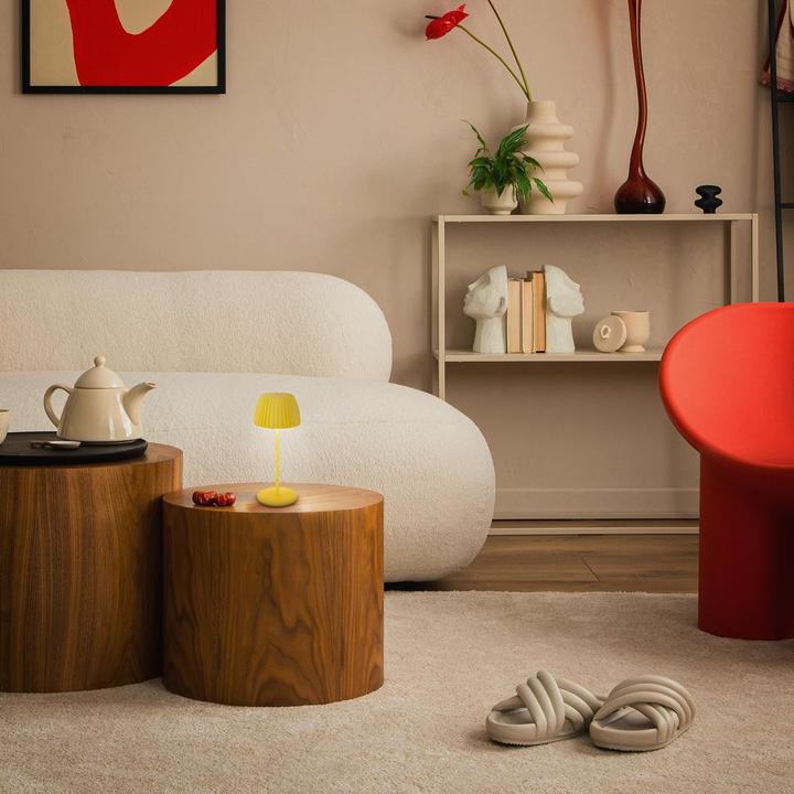 Produktbild Briloner Brilo unplugged RIFFLE Akku Mini Tischleuchte mit Lichtkante - Zitrone (150 lm)