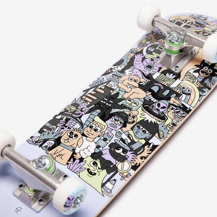 Actual product image Decathlon Skateboard deck size 7.25" kids 3-7 years - CP100 Mini Skatopia grey (27.91")