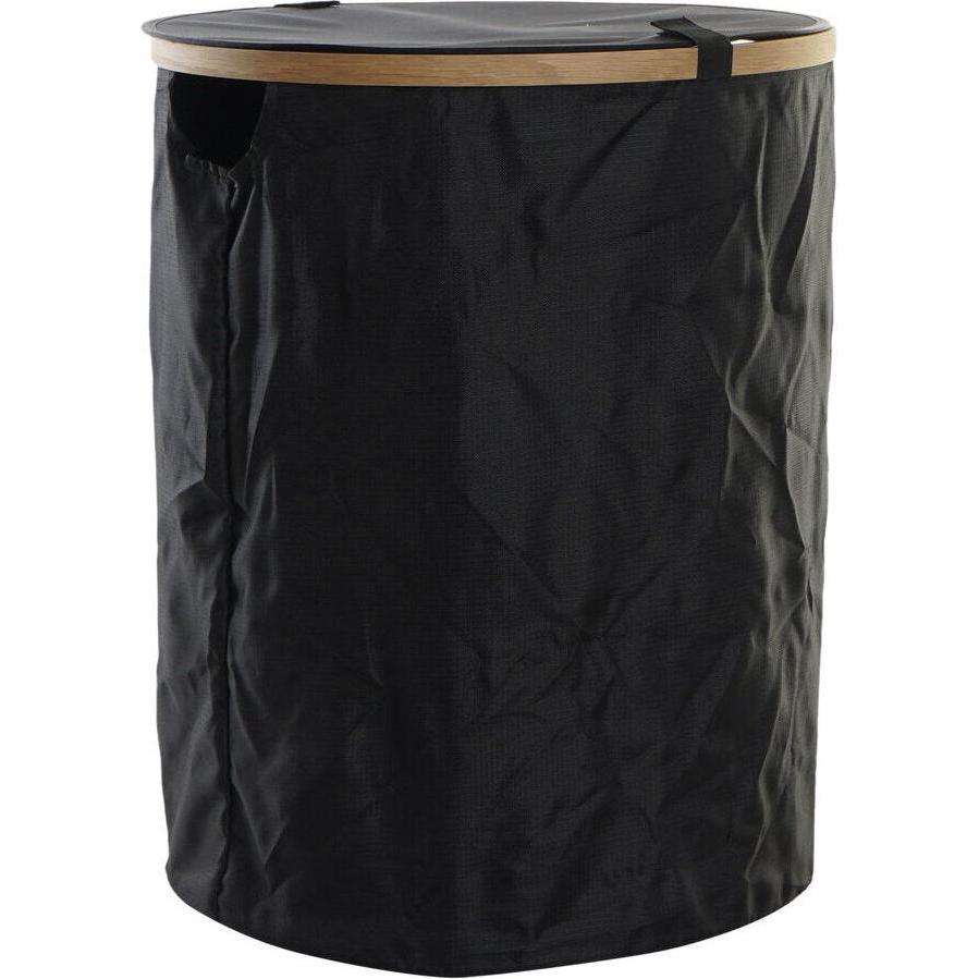DKD Home Decor, Portabiancheria, Laundry basket Black Oak Felt (44 x 44 x 57 cm)
