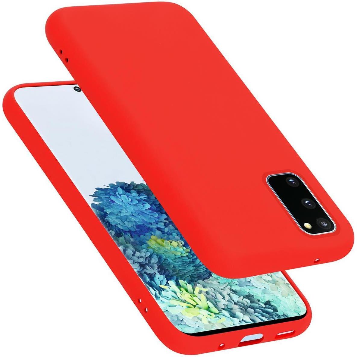 Cadorabo TPU Liquid Silicone Case Cover (Samsung Galaxy S20 FE), Smartphone Hülle, Rot