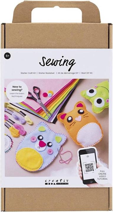 Creativ Company Kit de démarrage pour la couture Feutre, cordon, boutons