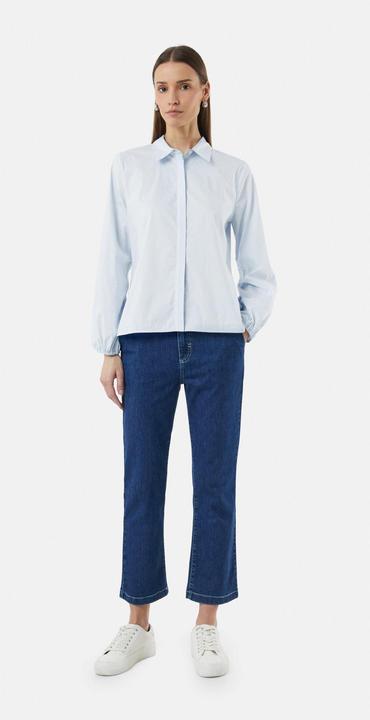 Actual product image Comma Bluse Gestreifte Hemdbluse mit voluminösem Ärmelsaum (40)