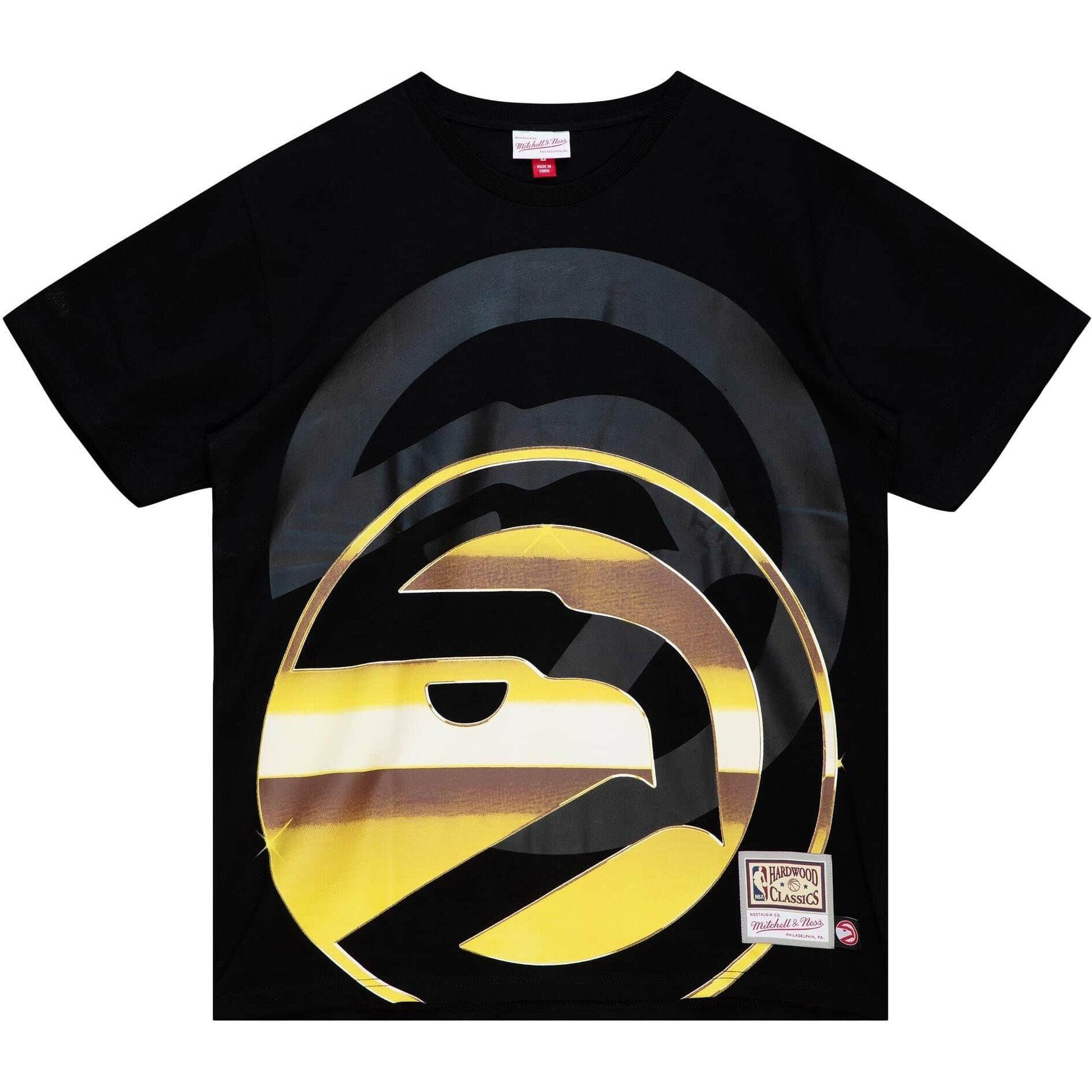 Mitchell & Ness, Herren, Shirt, Shirt - BIG FACE 4.0 Atlanta Hawks - L, Schwarz, (L)