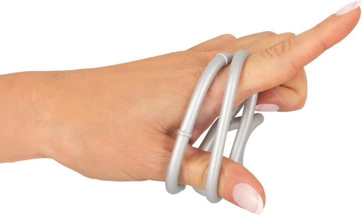 Actual product image You2Toys Metallic Silicone Triple cock and ball ring (3.80 cm)