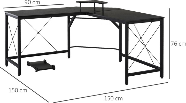 Produktbild Homcom Eckschreibtisch (150 x 150 x 76 cm)