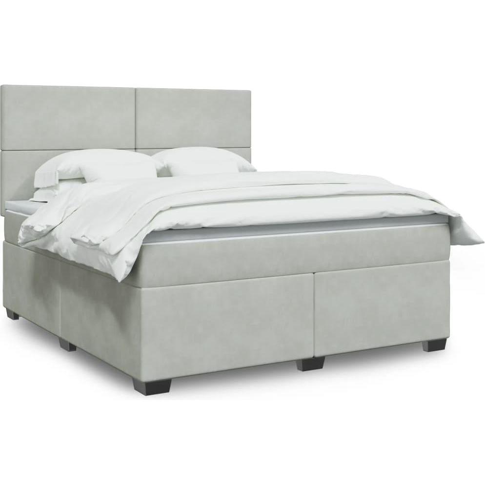 VidaXL, Bett, Bo x springbett mit Matratze 180 x 200 cm Samt (180 x 200 cm)