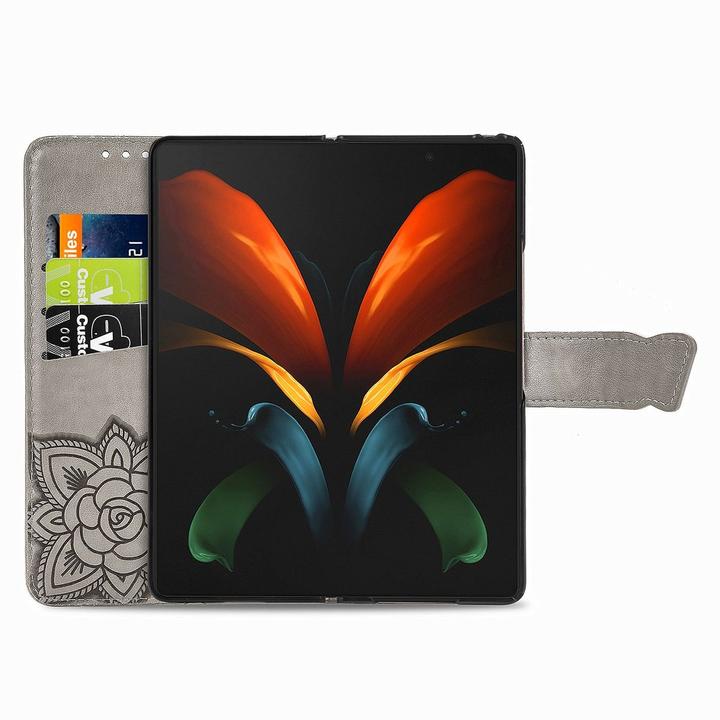 Produktbild König Design Hülle Handy Schutz für Samsung Galaxy Z Fold3 5G Case Cover Tasche Etuis Grau (Samsung Galaxy Z Fold3)