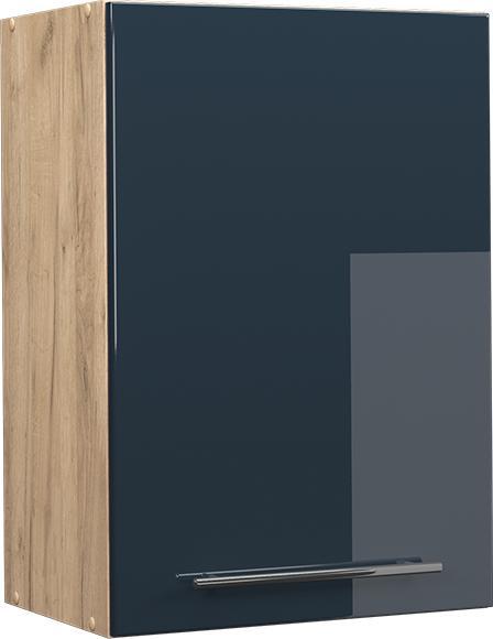 Blau, Dunkelblau hochglanz, Goldkraft Eiche