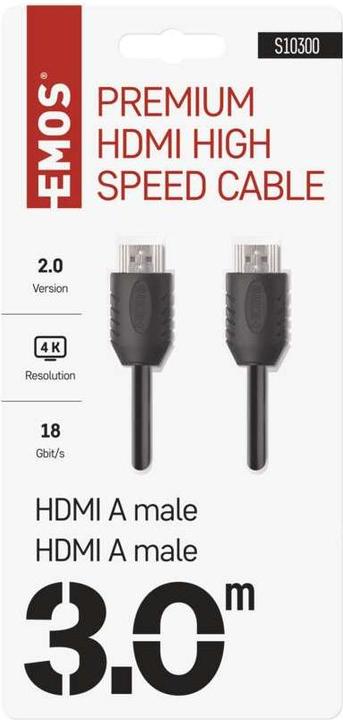 Produktbild Emos High Speed HDMI Kabel 2.0 A Stecker – A Stecker 3m (3 m, HDMI, 2.0)