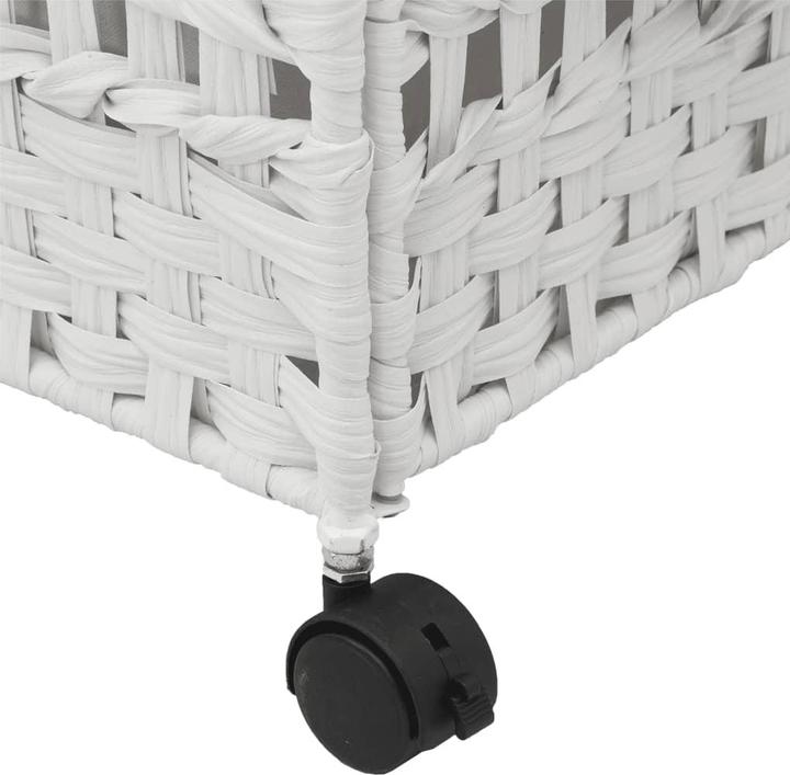 Produktbild VidaXL Wäschekorb mit Rollen Weiss 66x35x60 cm Rattan,Farbe