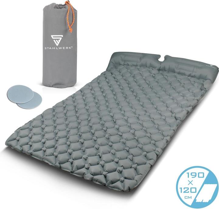 Actual product image Stahlwerk Air mattress LM-120 ST 190 x 120 cm Inflatable camping mattress