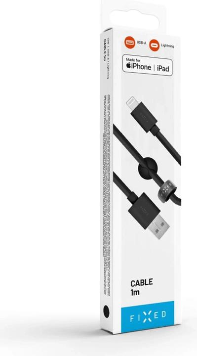 Actual product image Fixed USB cable USB-A - Lightning 1m Black (FIXD-UL-BK) (1 m, USB 2.0)