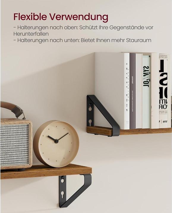 Immagine prodotto Vasagle Wandregal Industrial Schwarz (40 x 11.20 x 12.80 cm)