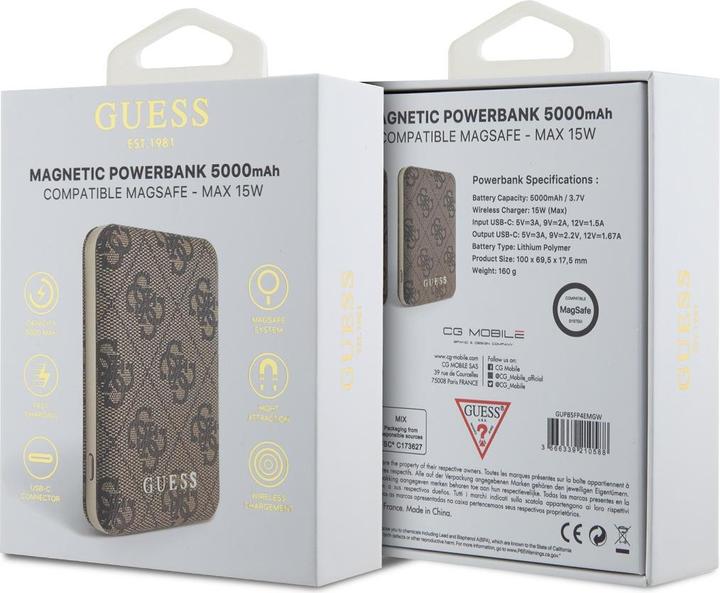 Actual product image Guess Power Bank MagSafe 5000mAh 4G PU (5000 mAh, 15 W)